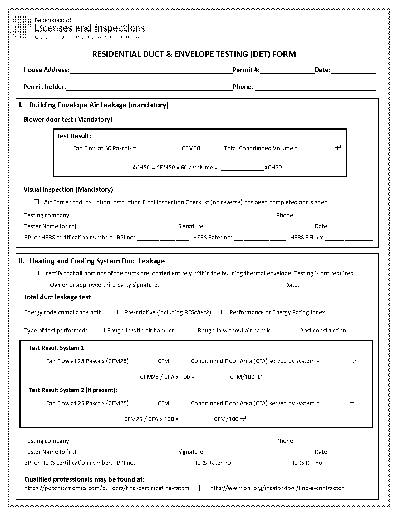 air barrier testing certification